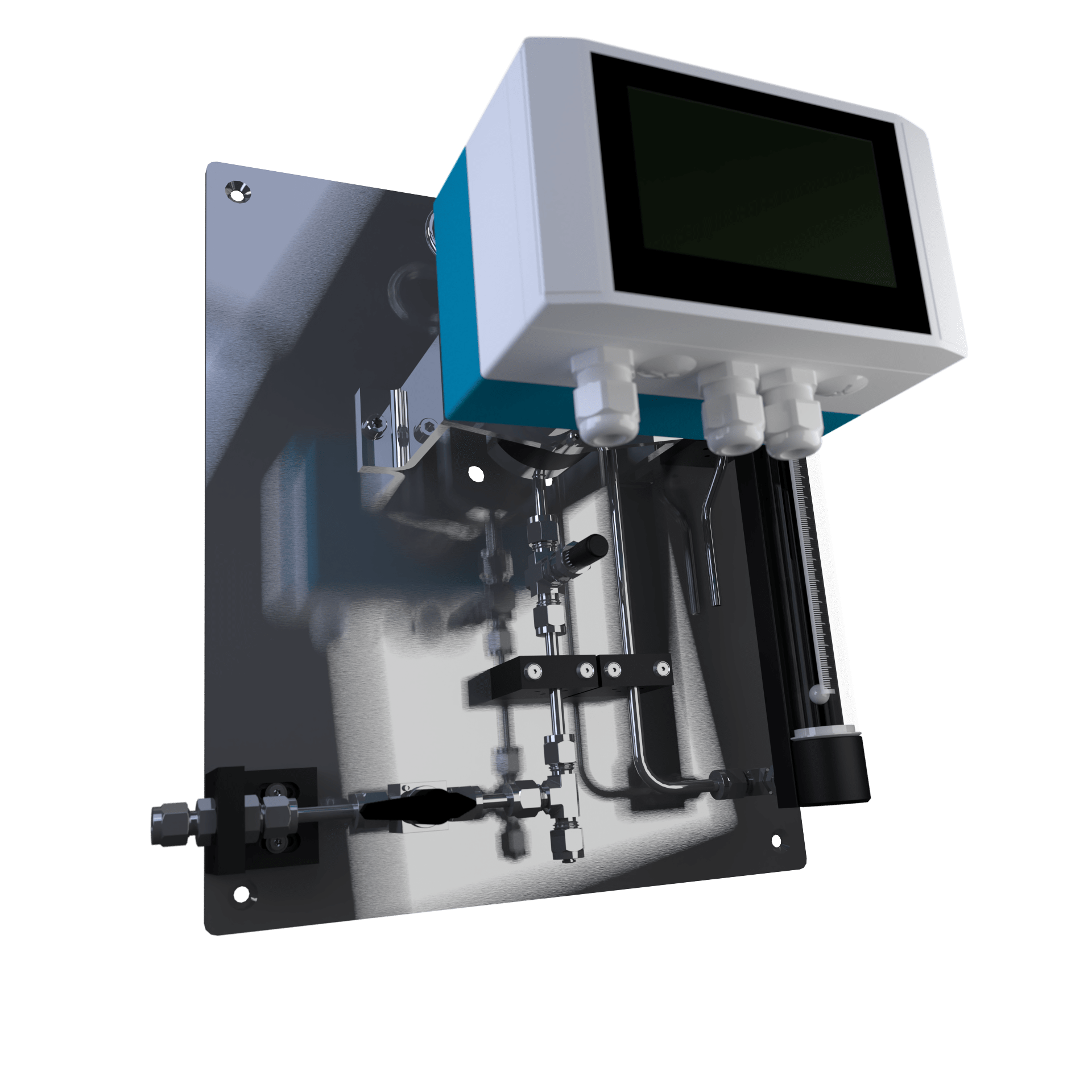 analytic sampling panel SS for optical oxygen measurement in gas view2