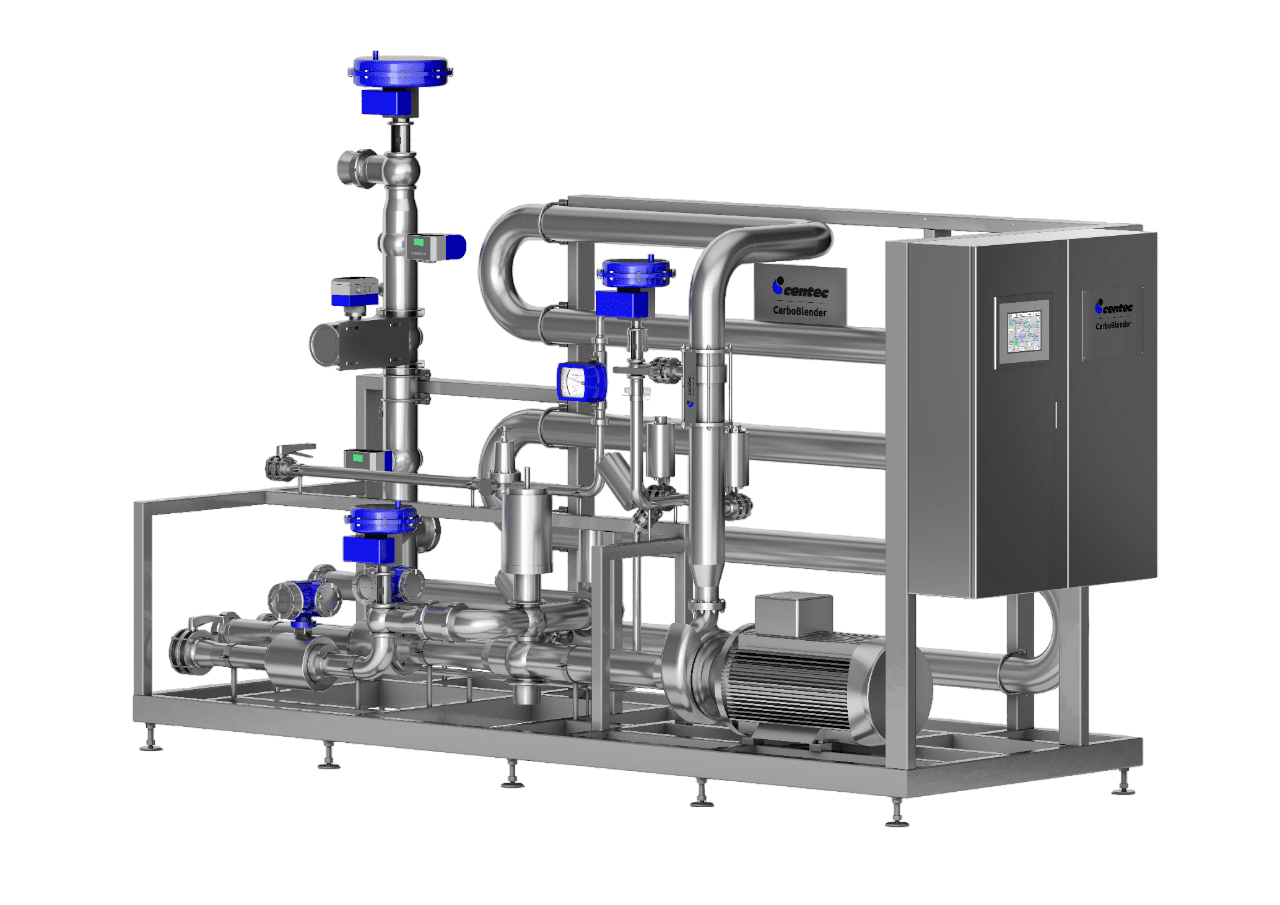 Carbonation and water blending skid unit