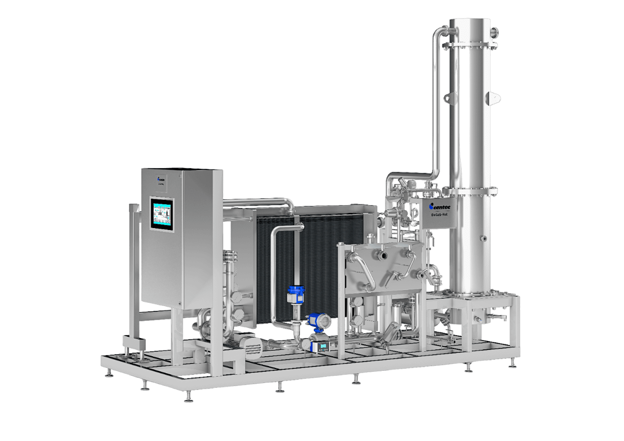 Degas Hot unit for production dearated water with low oxygen content 